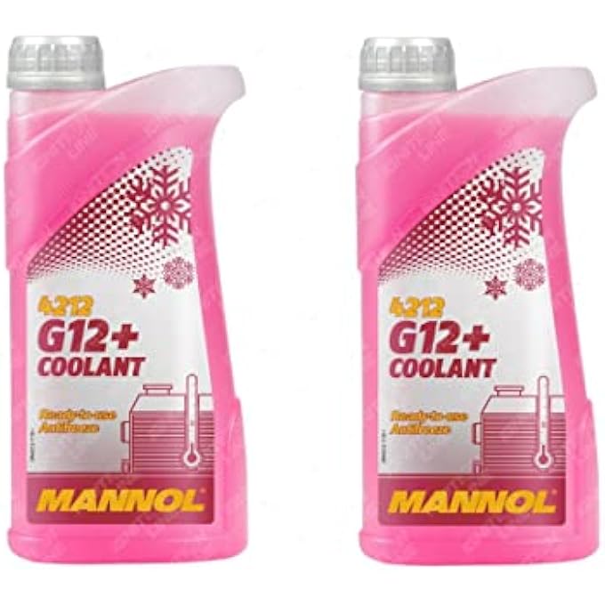 MANNOL 1L COOLANT ANTIFREEZE G12+ RED READY MIXED -30C / +125 GERMAN HI SPEC (2PCS) - Image 1